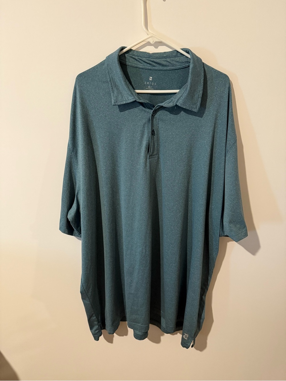 ZELOS Men's Teal Short-Sleeve Polo
